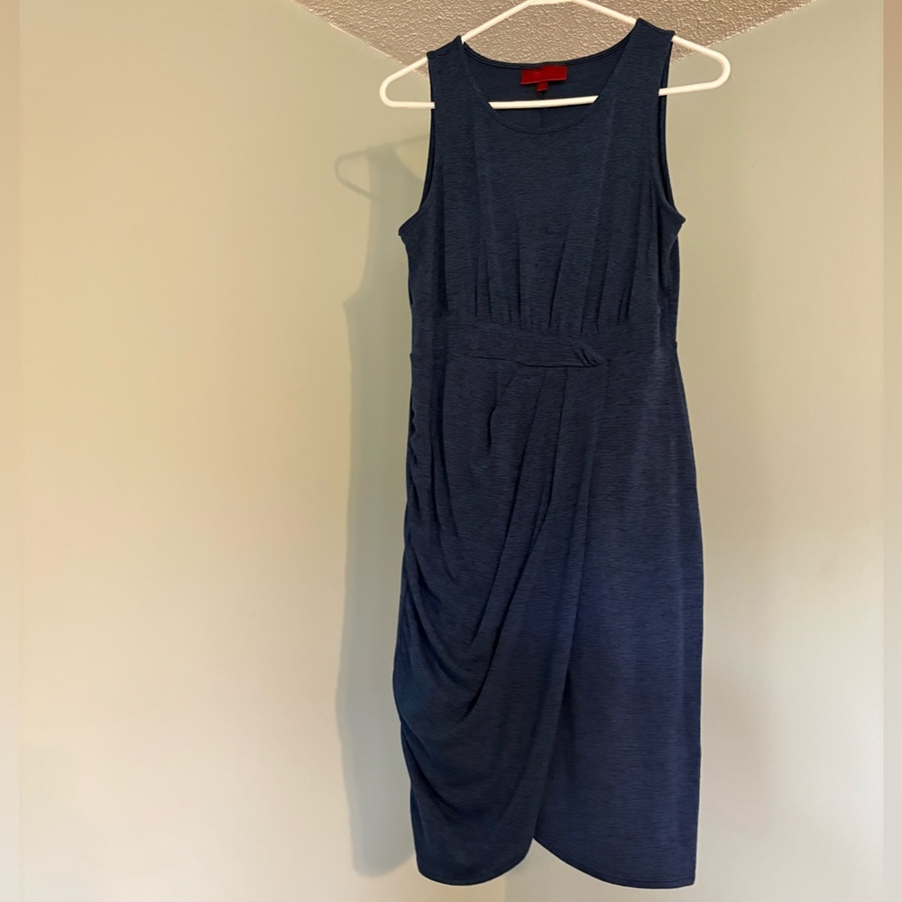 Jennifer Lopez Navy Midi Cocktail Dress